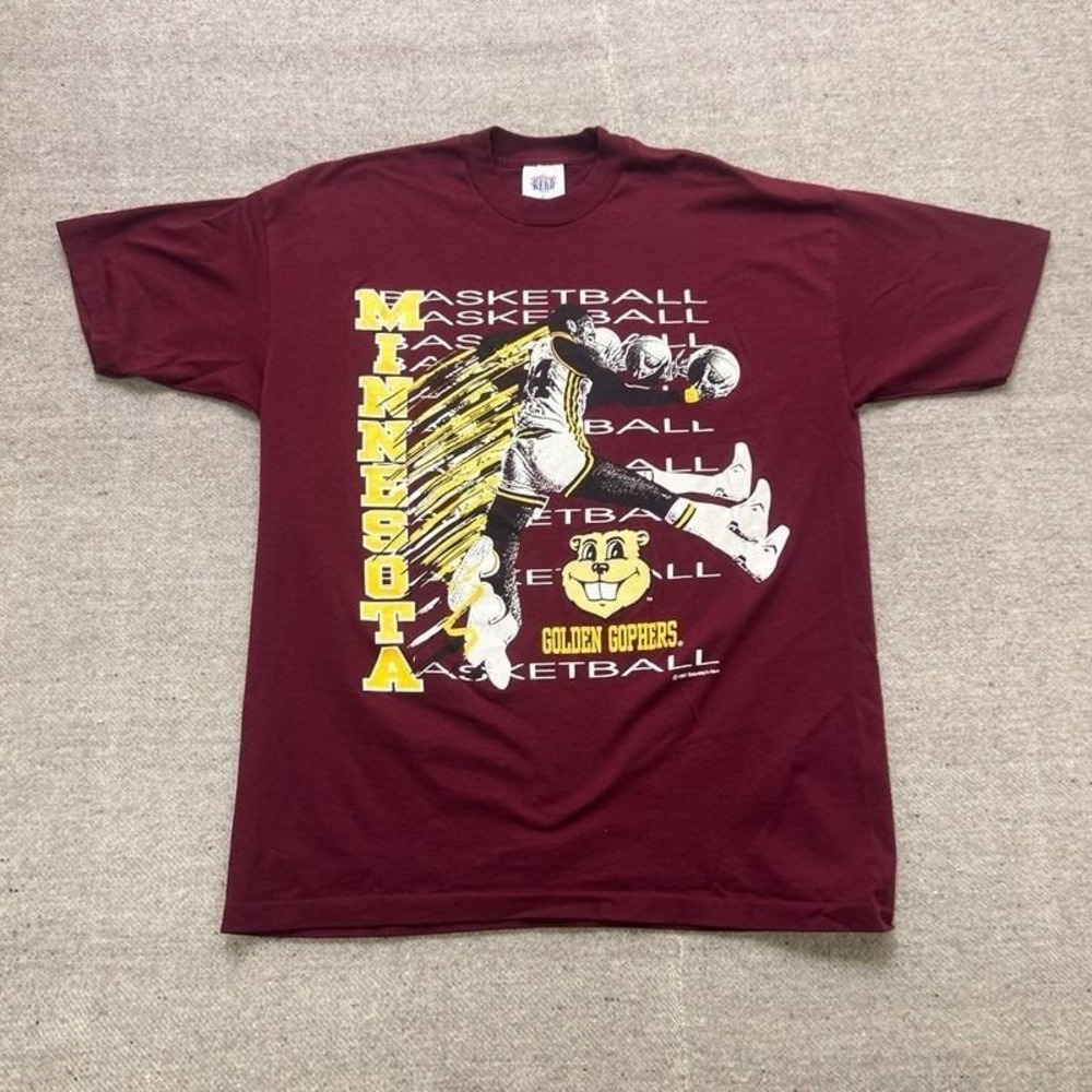 Vintage Minnesota Golden Gophers Shirt Mens XL Red‎ 1990s Basketball
